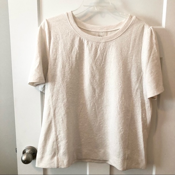 LOFT Tops - Creamy white floral embossed Ann Taylor blouse